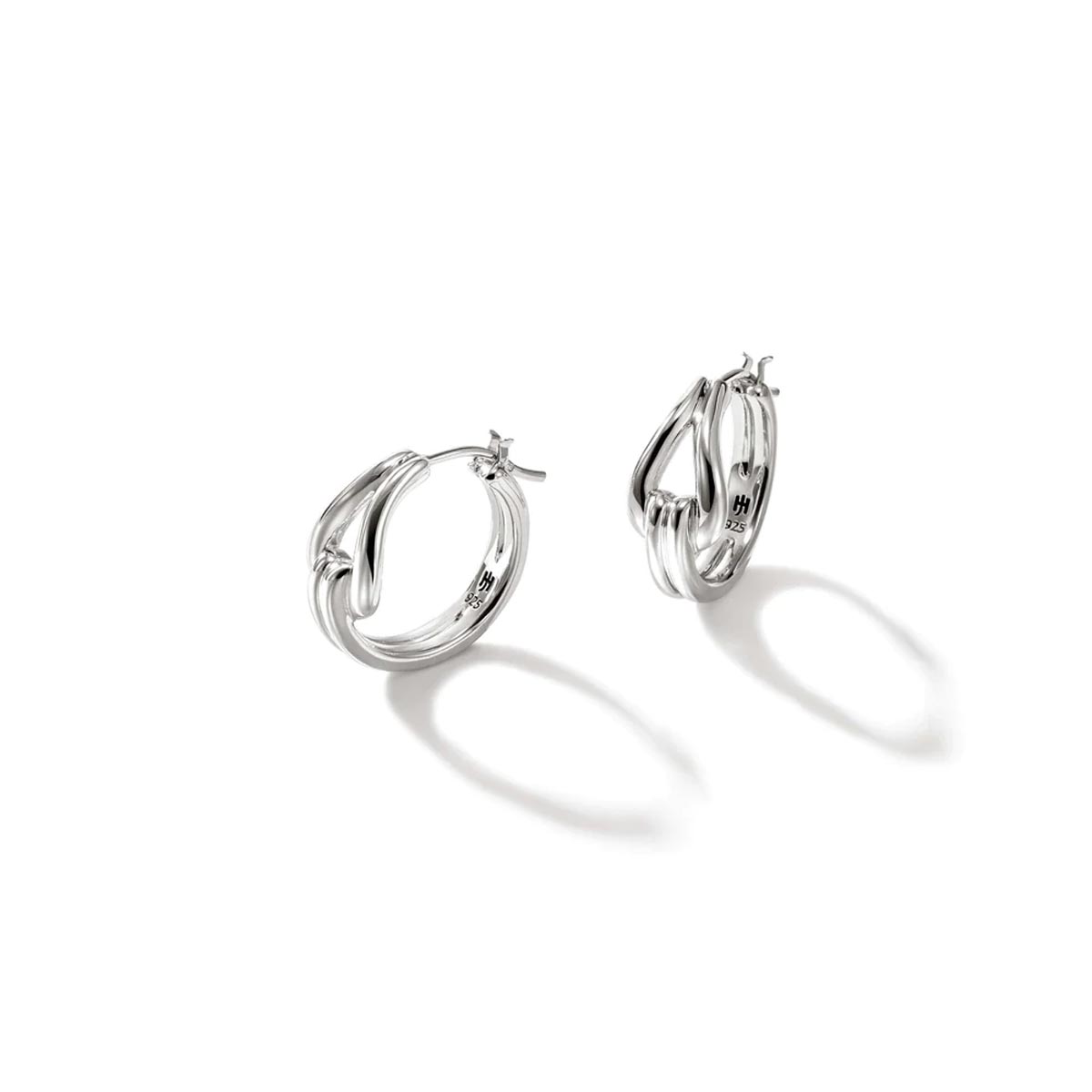John Hardy Surf Hoop Earrings in Sterling Silver
