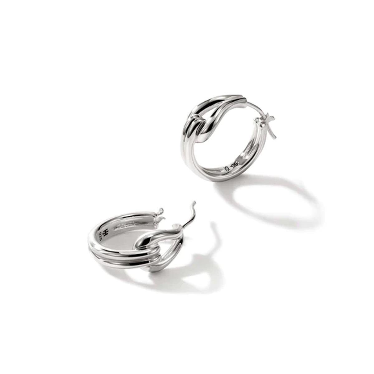 John Hardy Surf Hoop Earrings in Sterling Silver