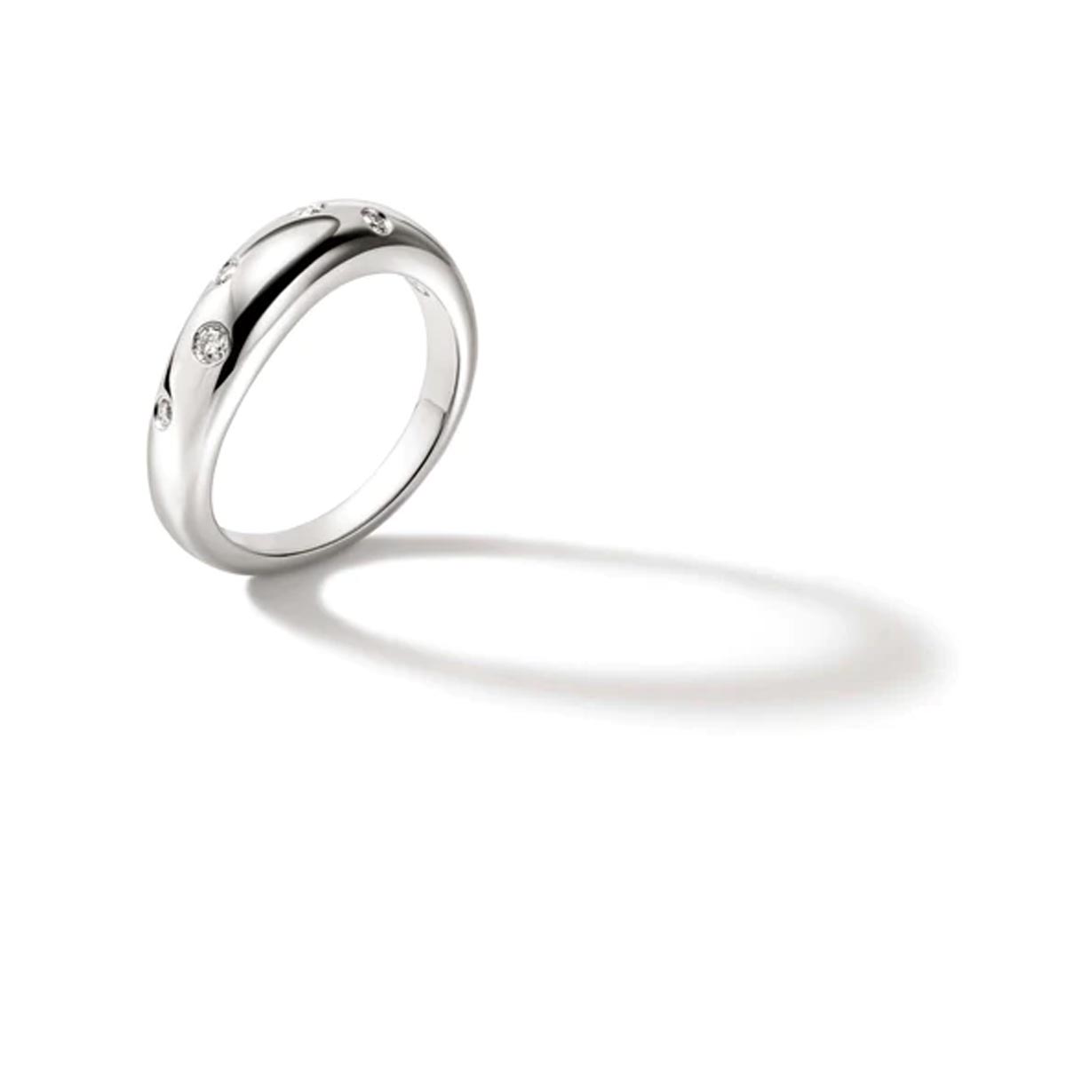 John Hardy Surf Collection Ring in Sterling Silver with Diamonds (1/7ct tw)