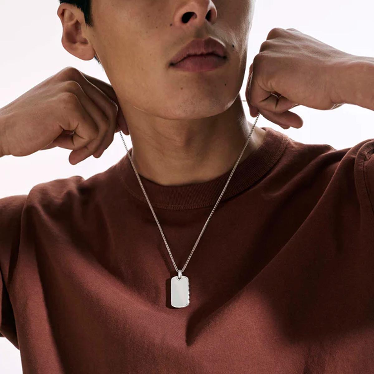 John Hardy ID Series Dog Tag Necklace in Sterling Silver