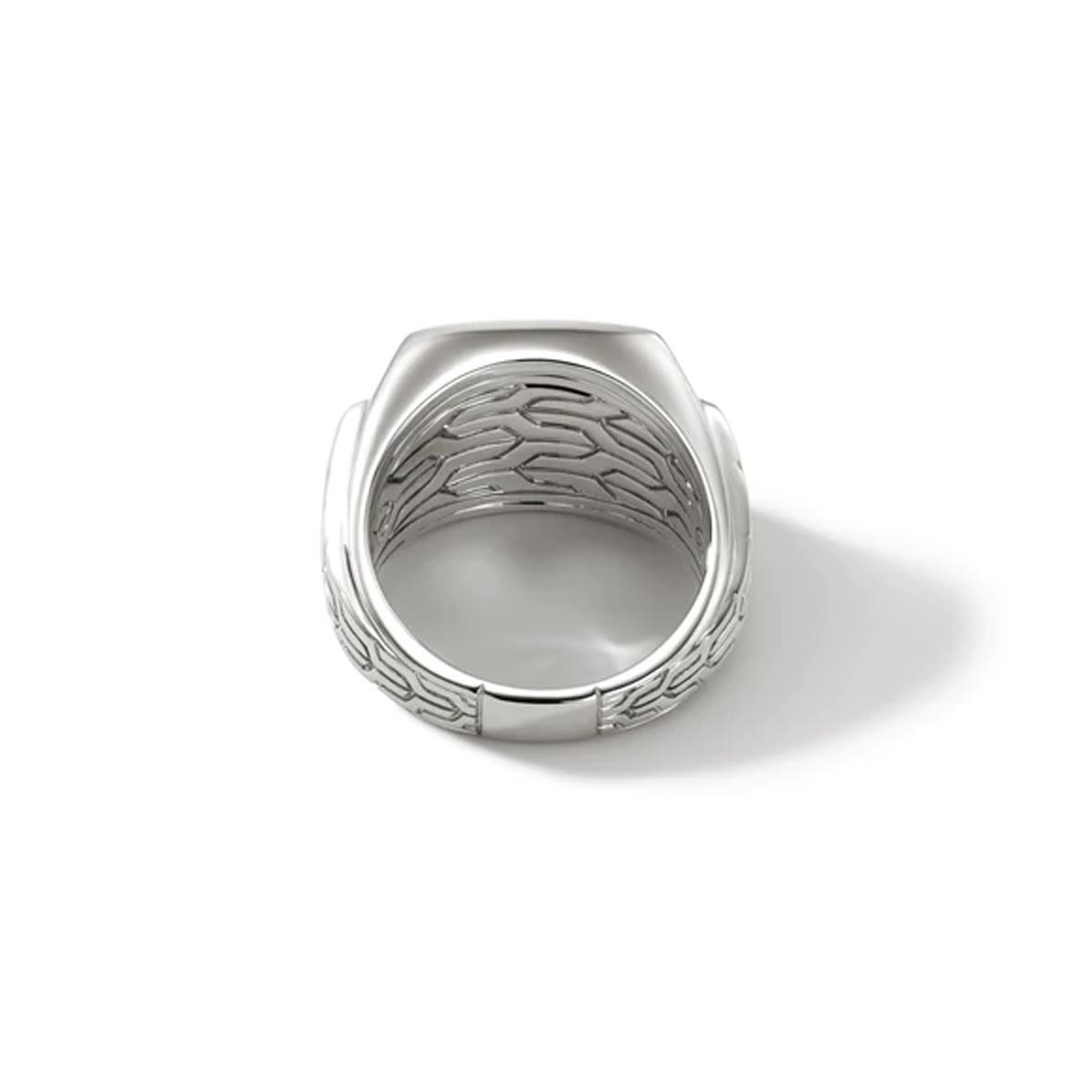 John Hardy ID Series Mens Black Onyx Signet Ring in Sterling Silver (size 10)