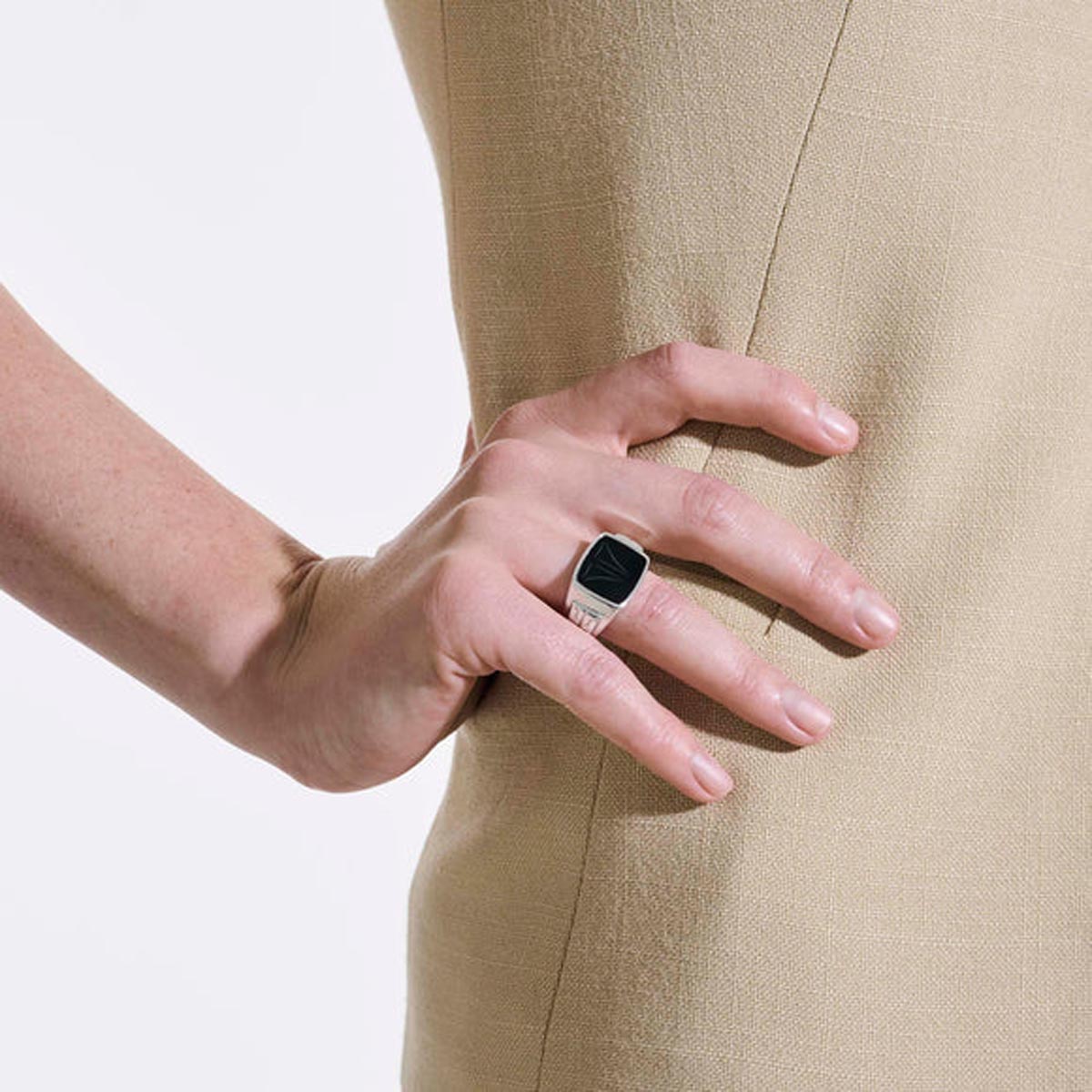 John Hardy ID Series Mens Black Onyx Signet Ring in Sterling Silver (size 10)