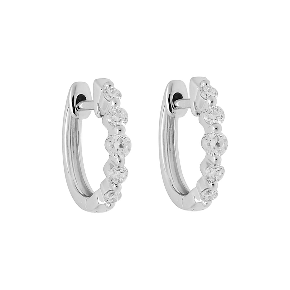 Diamond Single Prong Hoop Earrings in 14kt White Gold (1/4ct tw)