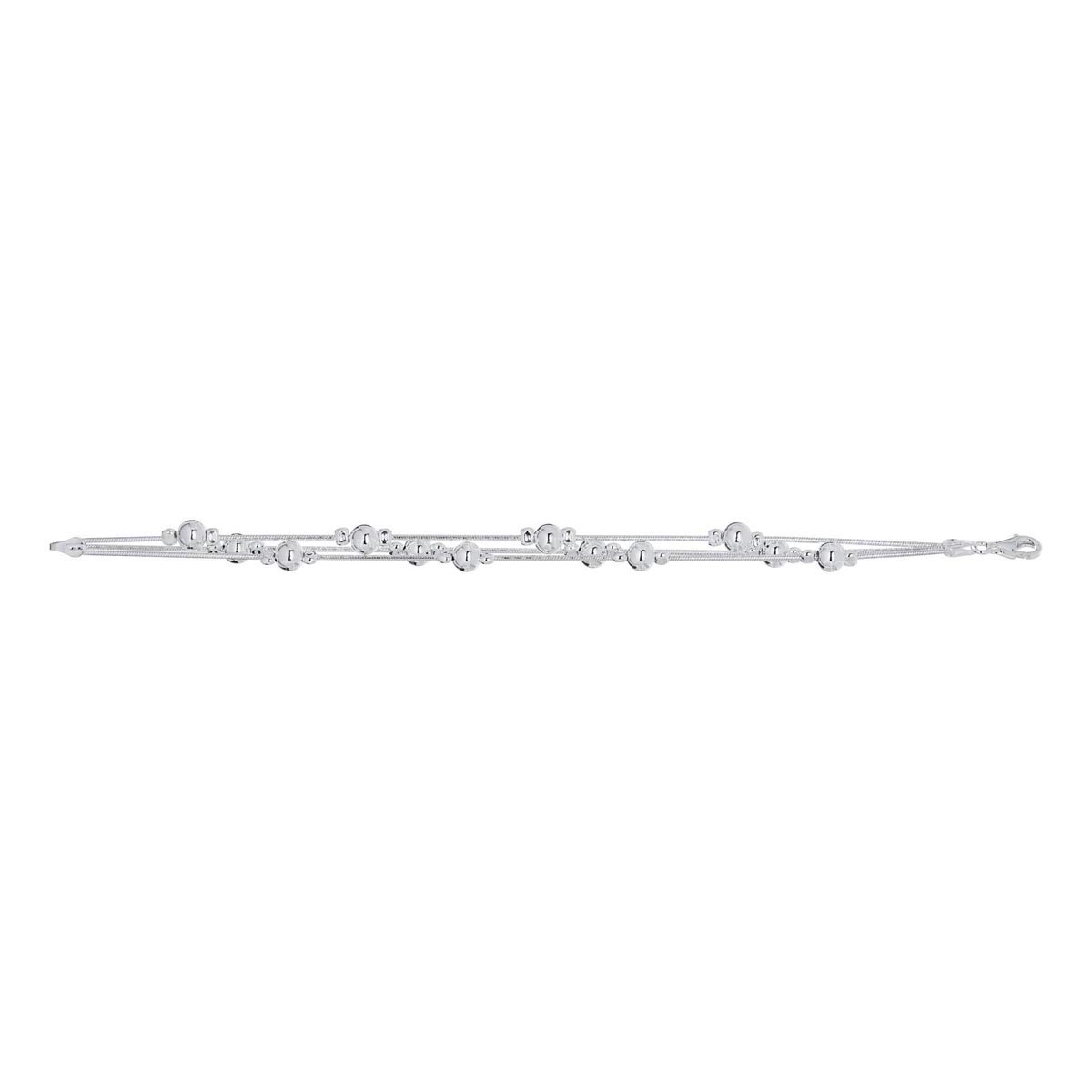 Cape Cod Three Strand Bead Bracelet in Sterling Silver