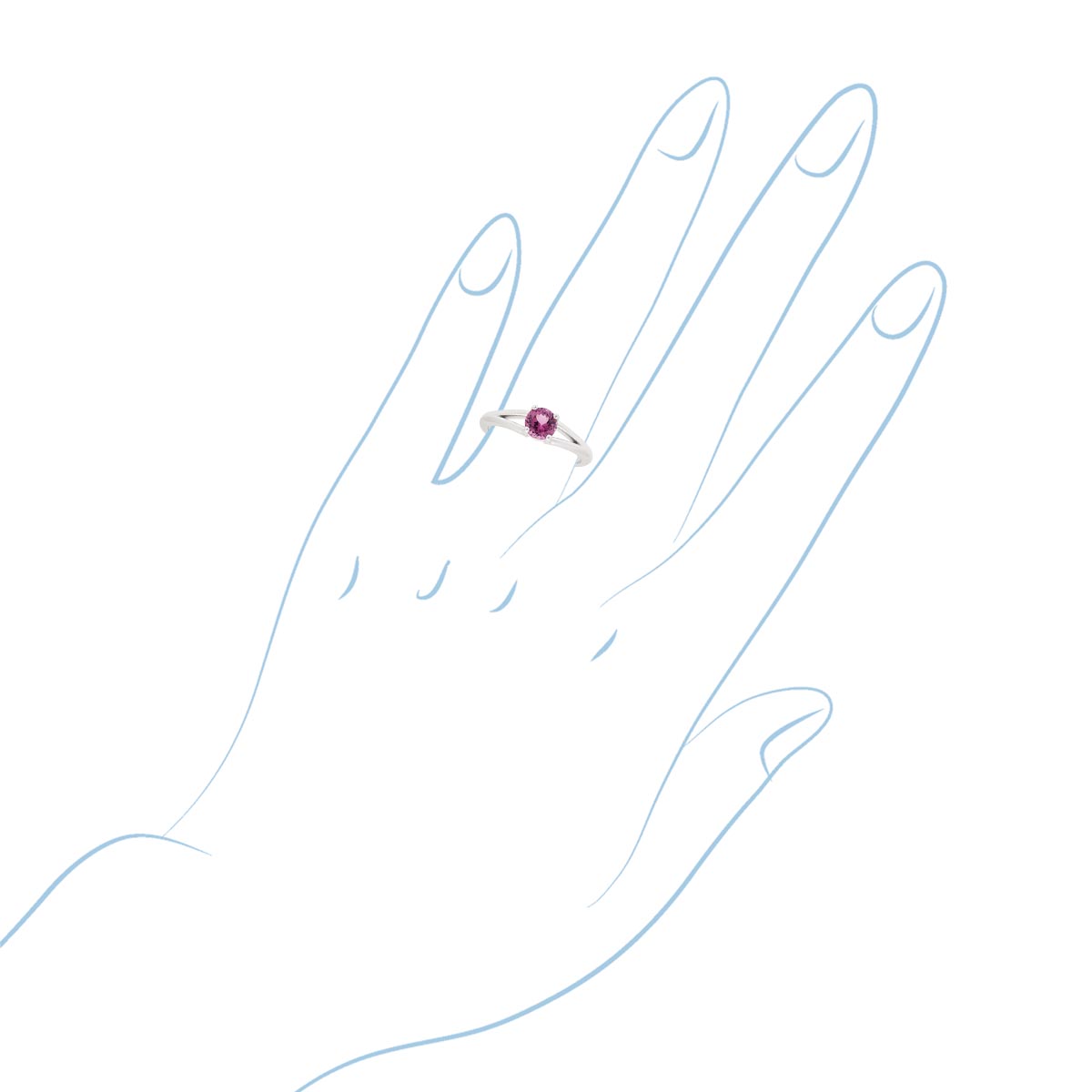 Pink Spinel Ring in 14kt White Gold