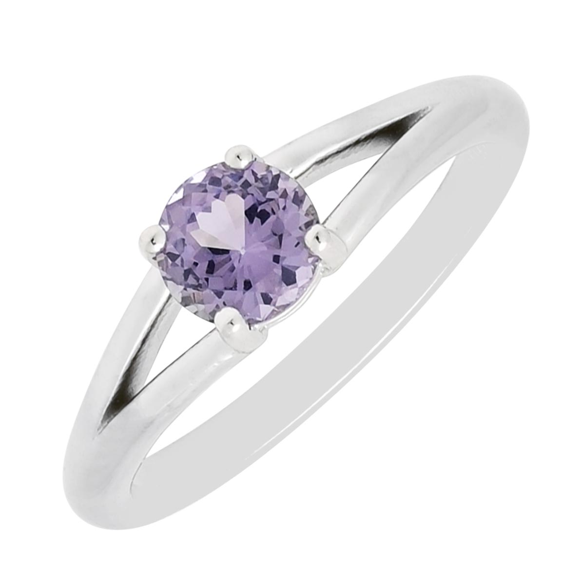 Purple Spinel Ring in 14kt White Gold