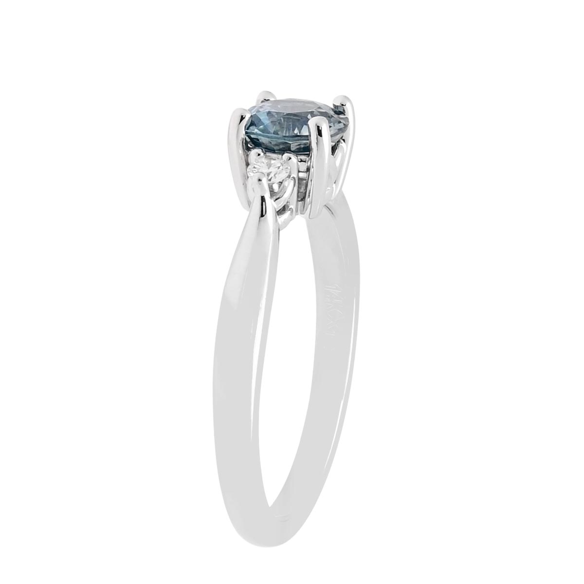 Montana Sapphire Ring in 14kt White Gold with Diamonds (1/10ct tw)