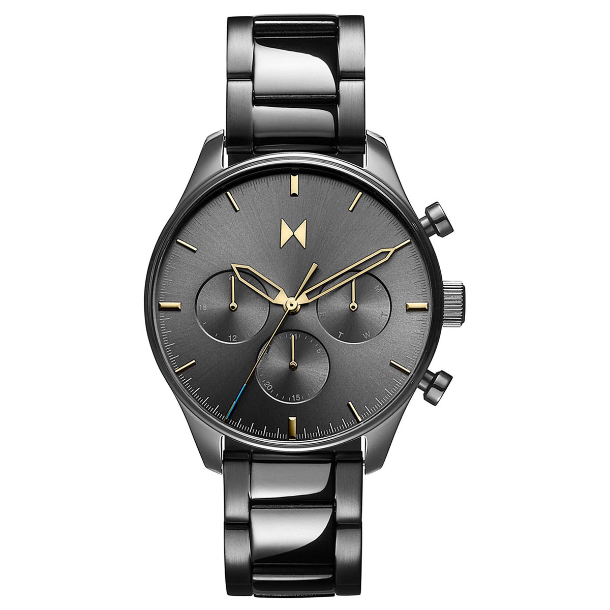 MVMT Airhawk Mens Watch with Gray Dial and Gunmetal Ionic Plated Stainless Steel Bracelet (quartz movement)