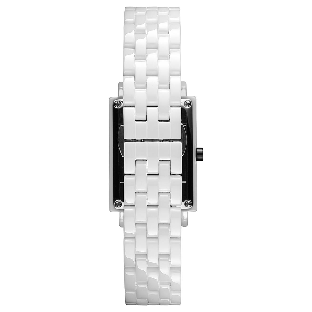 MVMT Signature Square Womens Watch with White Dial and White Ceramic Bracelet (quartz movement)