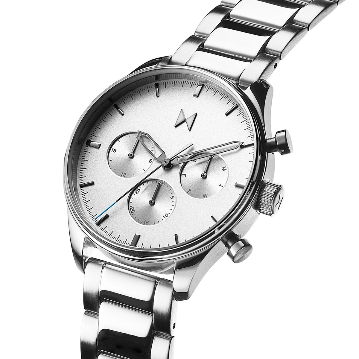 MVMT Airhawk Mens Watch with White Dial and Stainless Steel Bracelet (quartz movement)