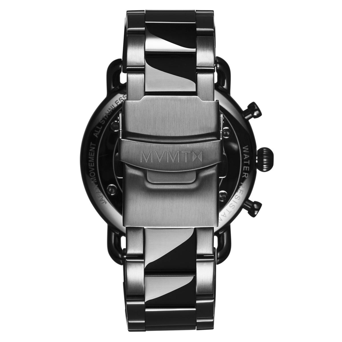 MVMT Blacktop II Mens Chronograph Watch with Gray Dial and Gray Ion Plated Stainless Steel Bracelet (quartz movement)