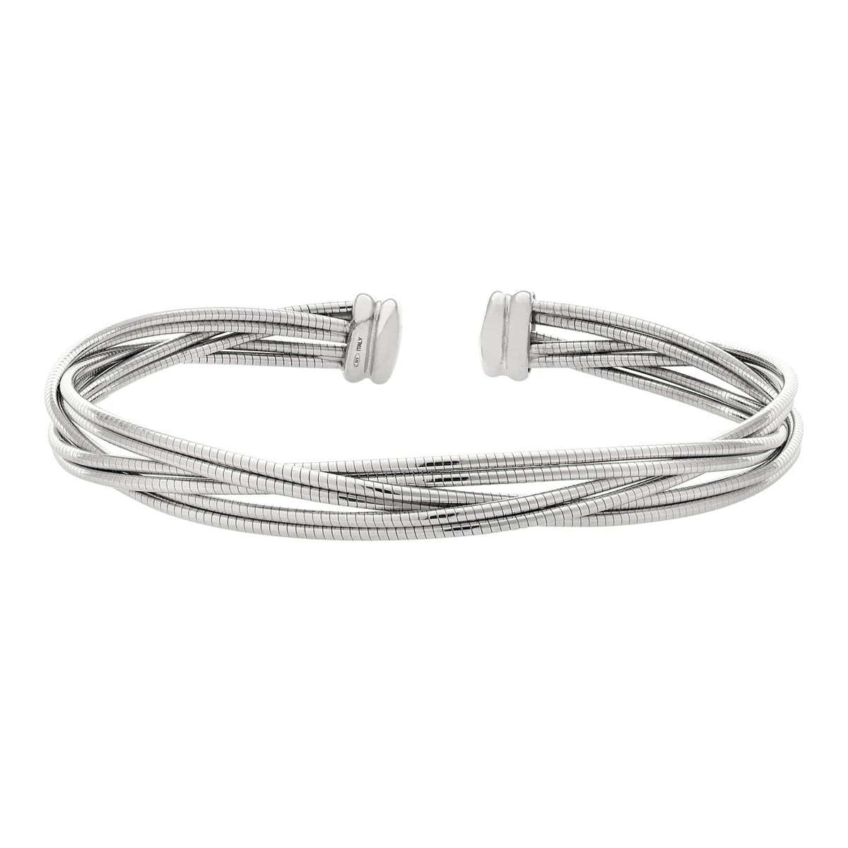 Mens Twist Cuff Cable Bracelet in Sterling Silver