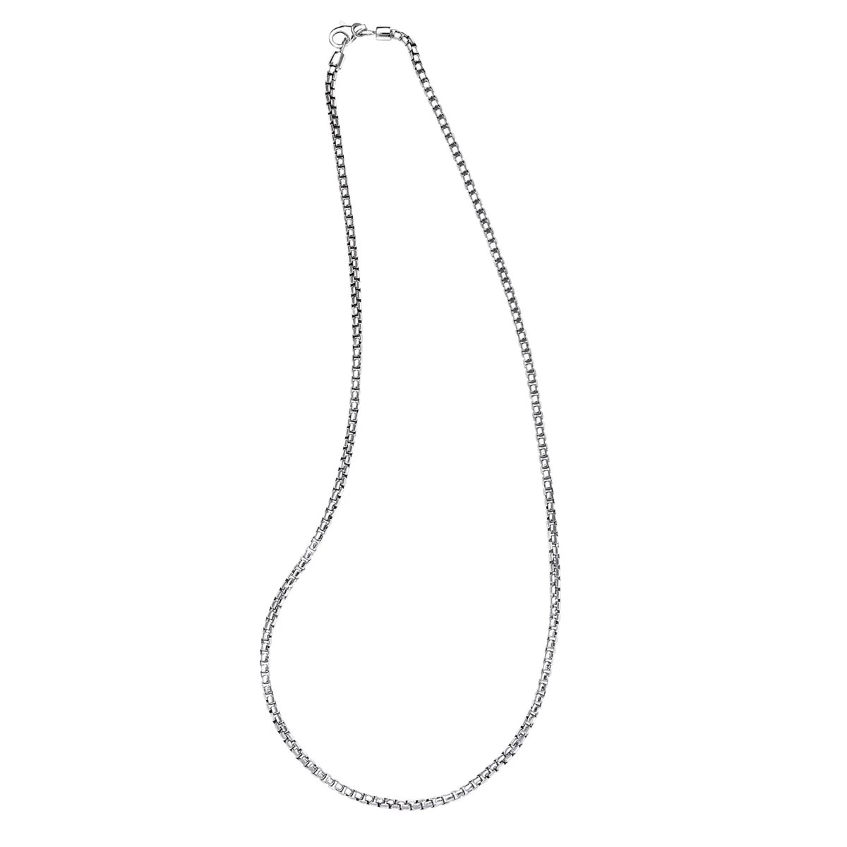 Mens Rounded Box Chain in Sterling Silver (22 inches and 3mm wide)