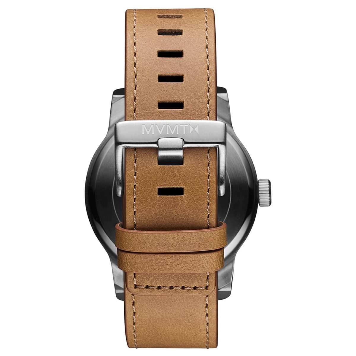 MVMT Classic II Mens Watch with White Dial and Tan Leather Strap (quartz movement)
