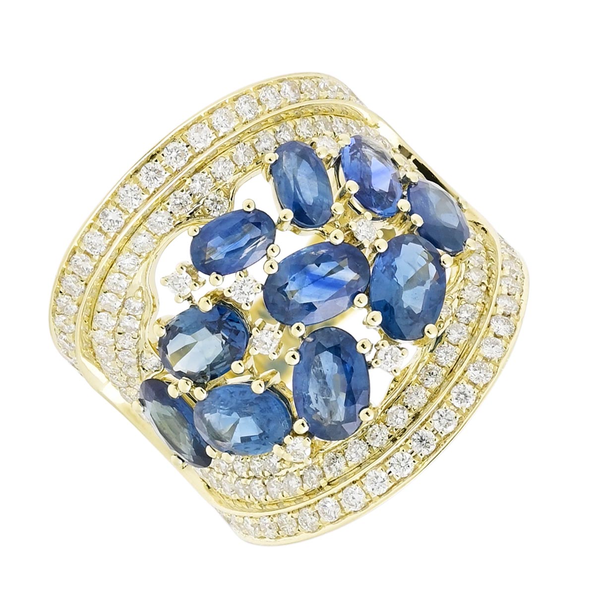 Dabakarov Oval Sapphire Ring in 14kt Yellow Gold with Diamonds (1 1/4ct tw)
