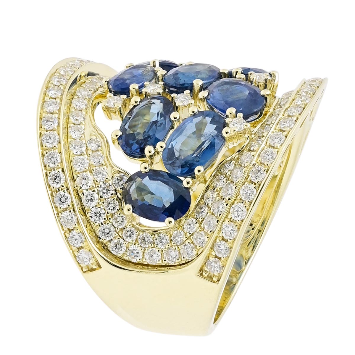 Dabakarov Oval Sapphire Ring in 14kt Yellow Gold with Diamonds (1 1/4ct tw)