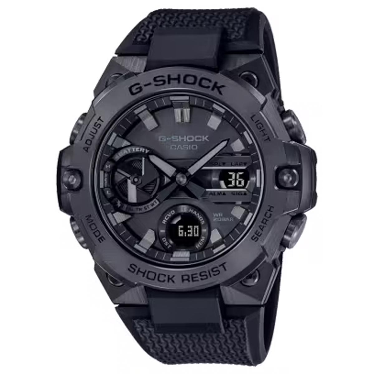 G-Shock GST-B400 Series Mens Watch with Black Dial and Black Resin Strap (solar movement)