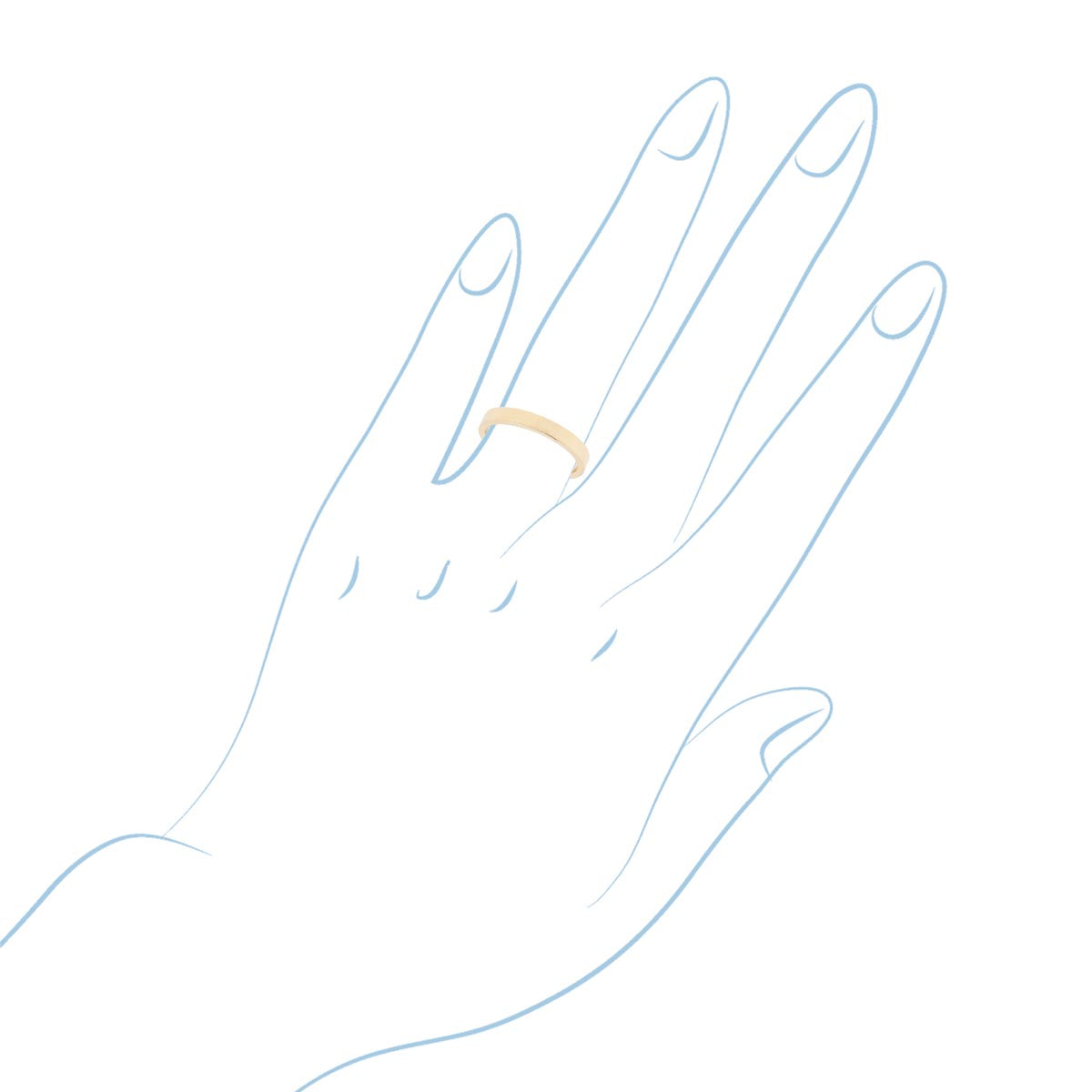 Flat Comfort Fit Wedding Band in 14kt Yellow Gold (3mm)