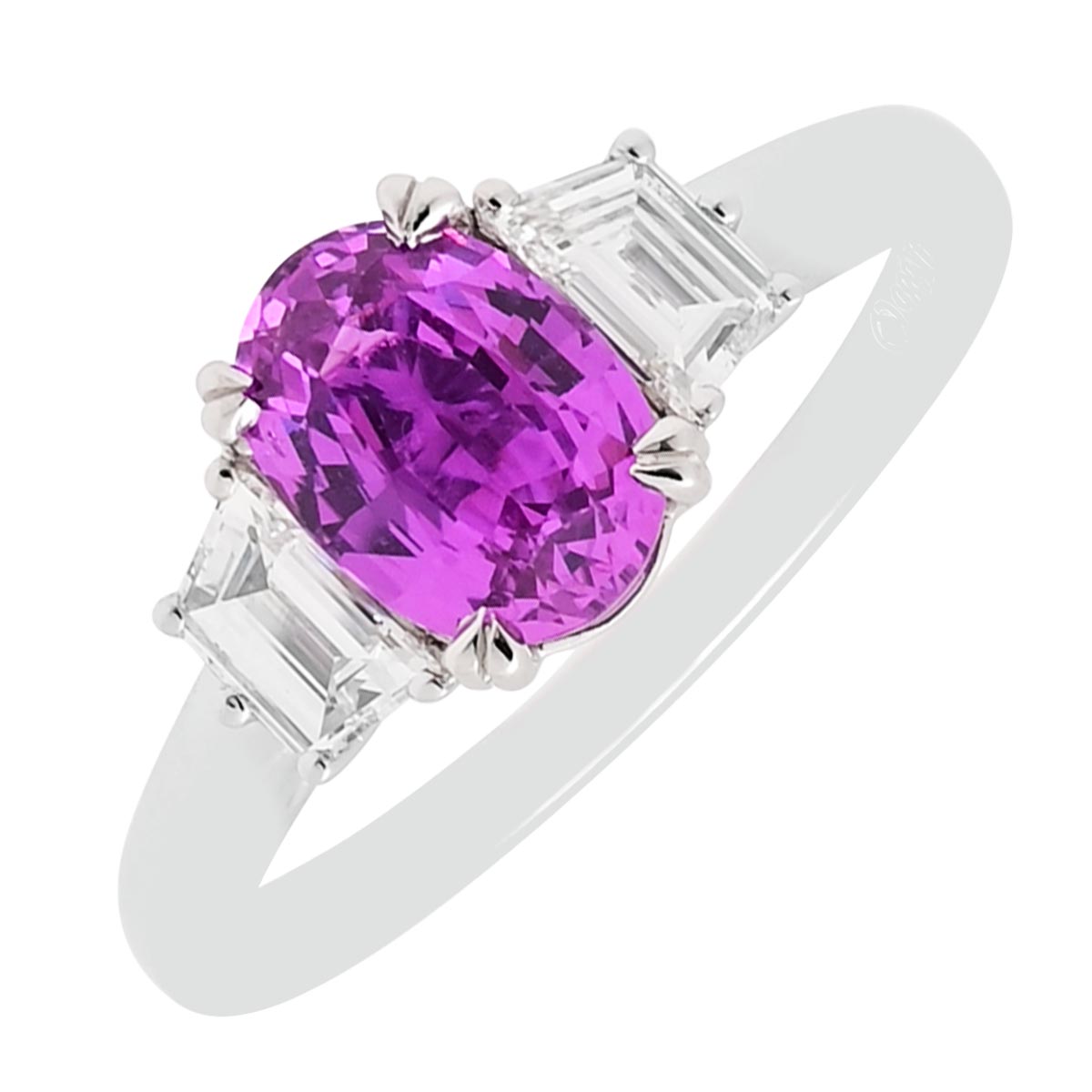 Oval Purple Sapphire Ring in 14kt White Gold with Diamonds (1/2ct tw)