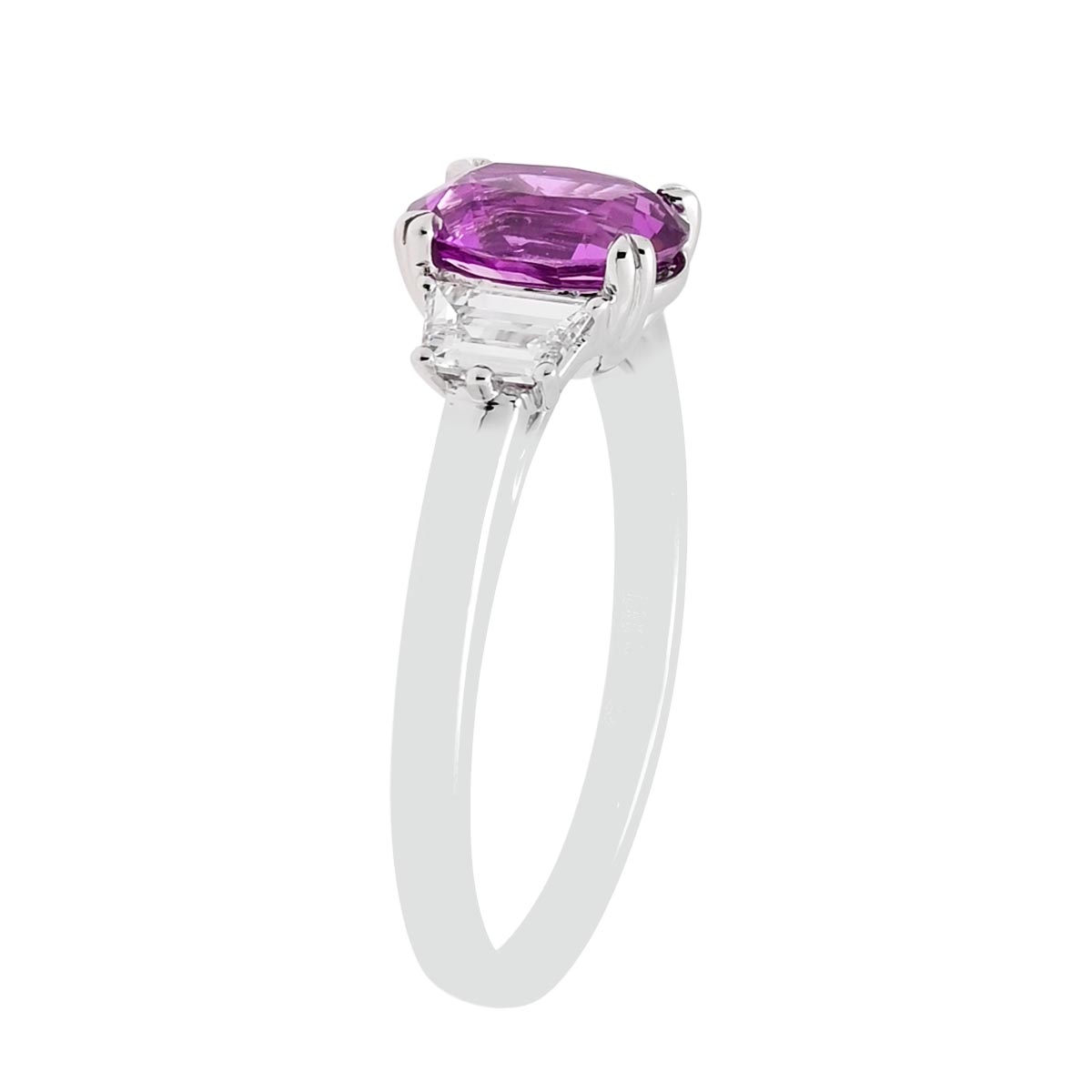 Oval Purple Sapphire Ring in 14kt White Gold with Diamonds (1/2ct tw)