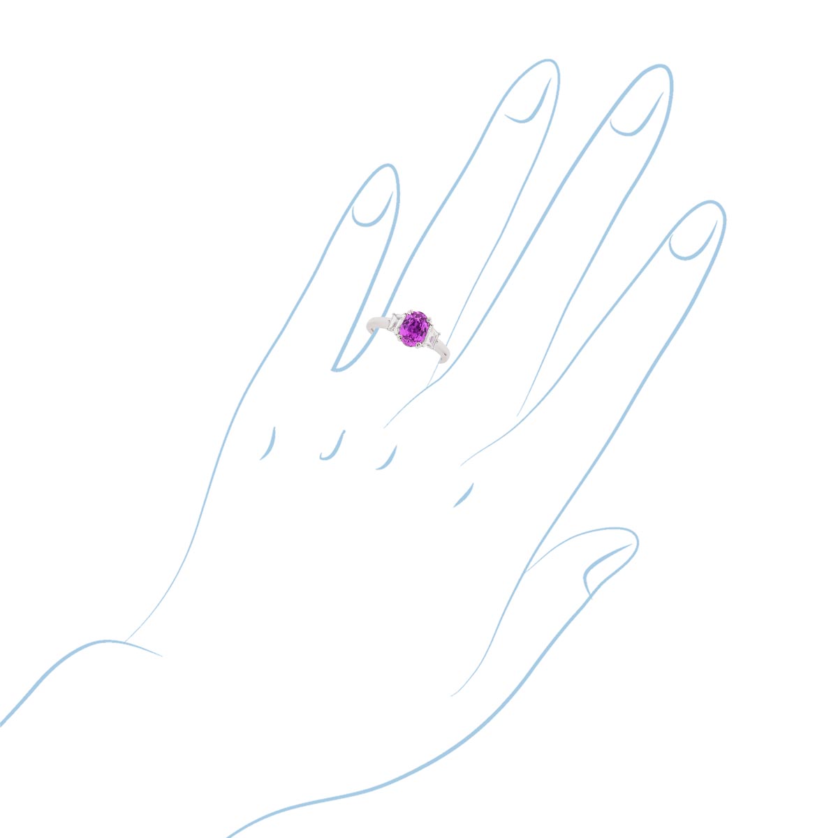 Oval Purple Sapphire Ring in 14kt White Gold with Diamonds (1/2ct tw)