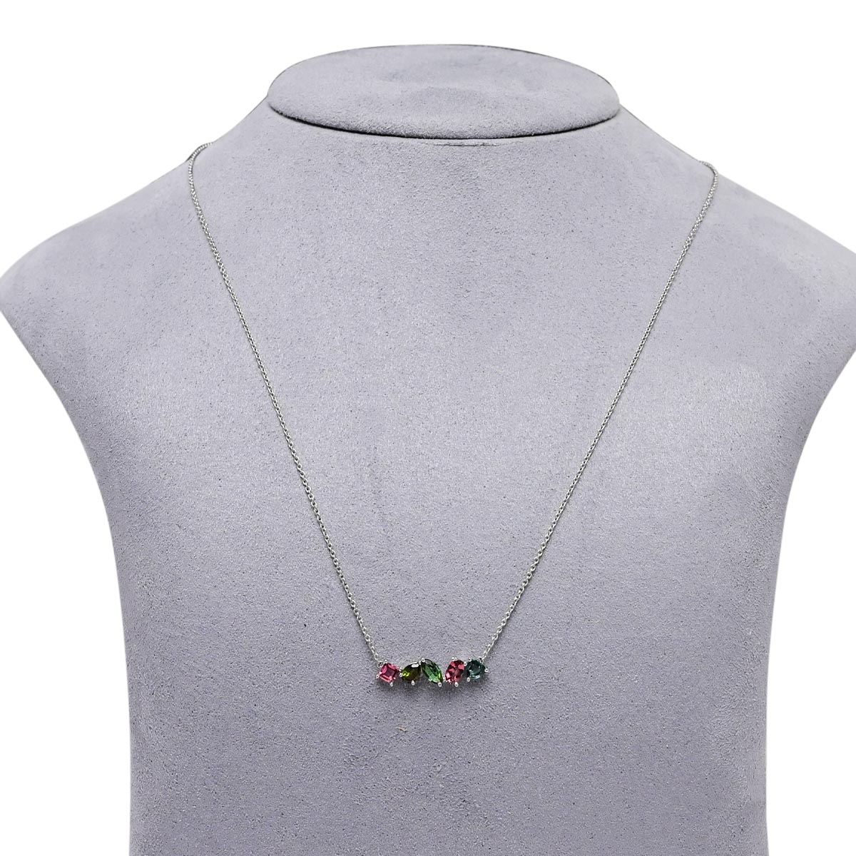 Maine Tourmaline Necklace in 14kt White Gold