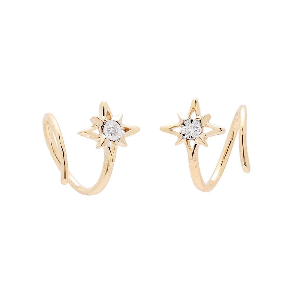 Diamond Star Earrings in 14kt Yellow Gold (.03ct tw)