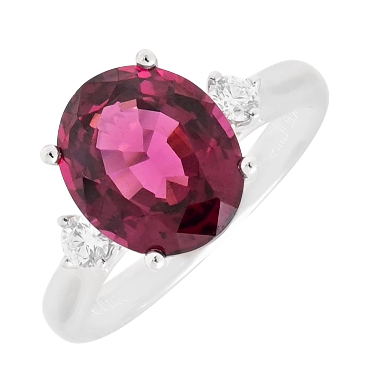 Oval Garnet Ring in 14kt White Gold with Diamonds (1/5ct tw)