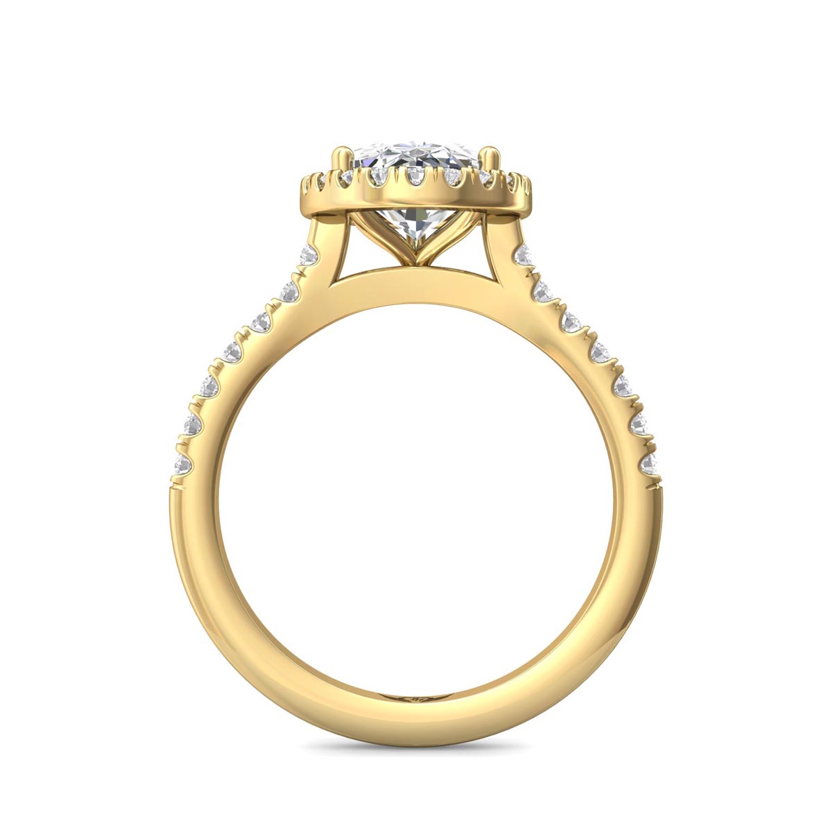 Martin Flyer Pear Diamond Halo Engagement Ring in 14kt Yellow Gold (1 1/3ct tw)