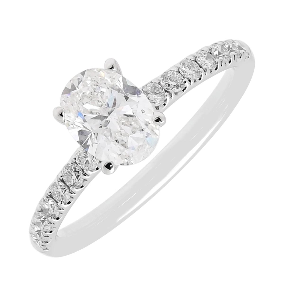 Oval Diamond Engagement Ring in 14kt White Gold (1 1/4ct tw)