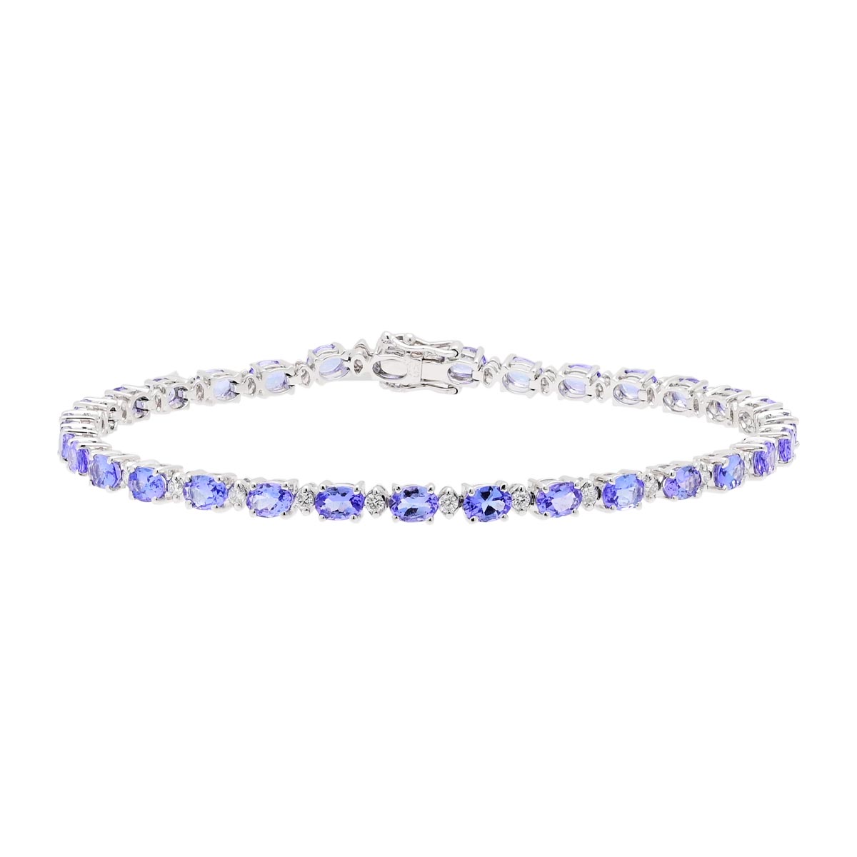 Oval Tanzanite Tennis Bracelet in 14kt White Gold with Diamonds (3/8ct tw)