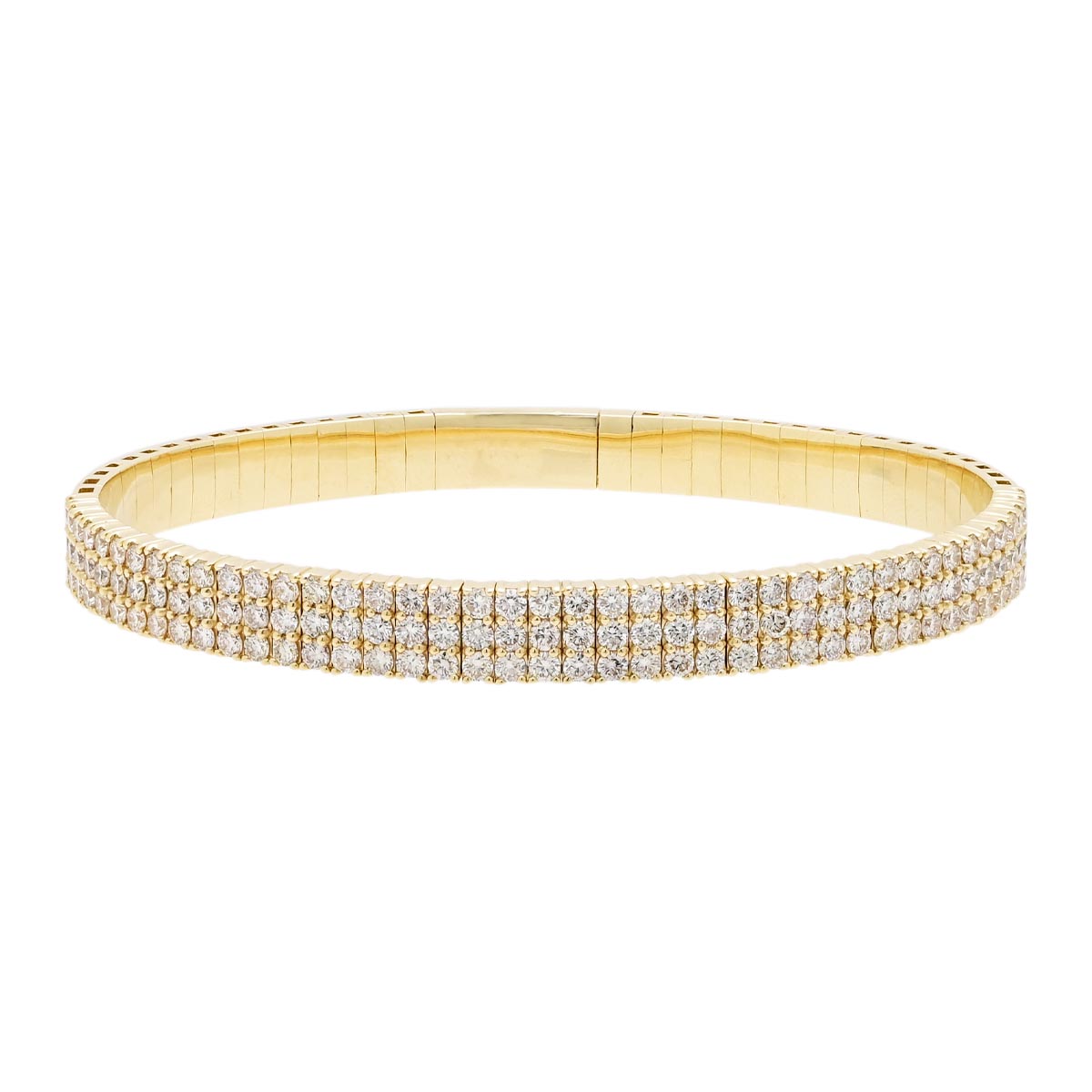 Diamond Three Row Flex Bracelet in 14kt Yellow Gold (3.78ct tw)