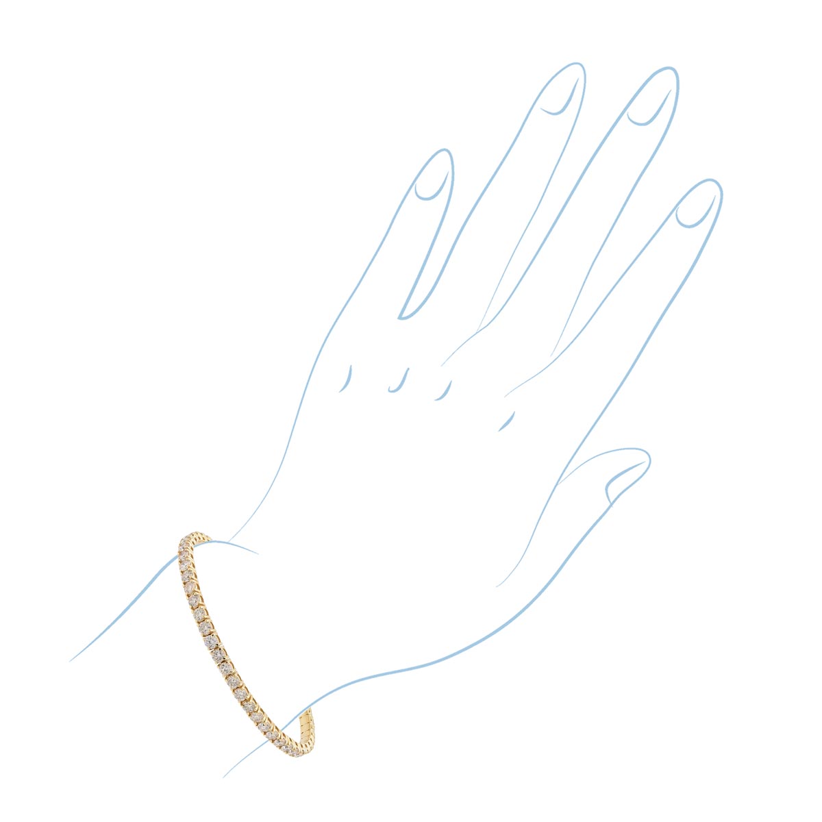 Diamond Flex Tennis Bracelet in 18kt Yellow Gold (6ct tw)