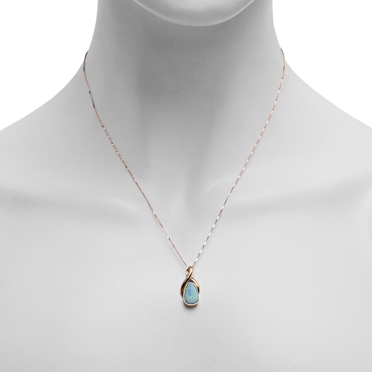 Parlé Australian Opal Doublet Necklace in 14kt Yellow Gold