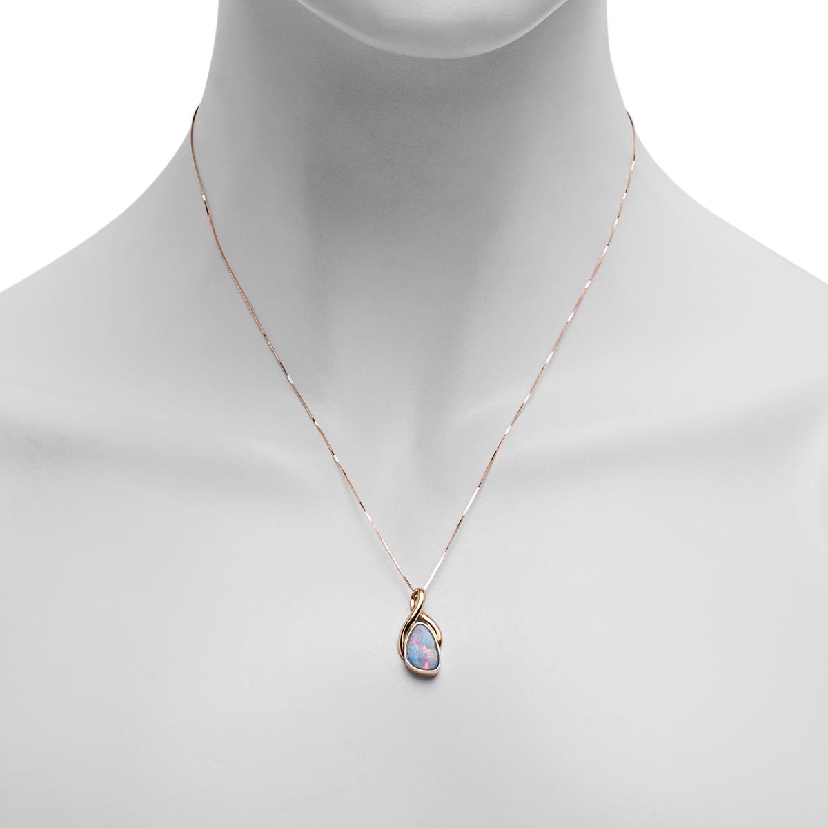 Parlé Oval Australian Opal Doublet Necklace in 14kt Yellow Gold