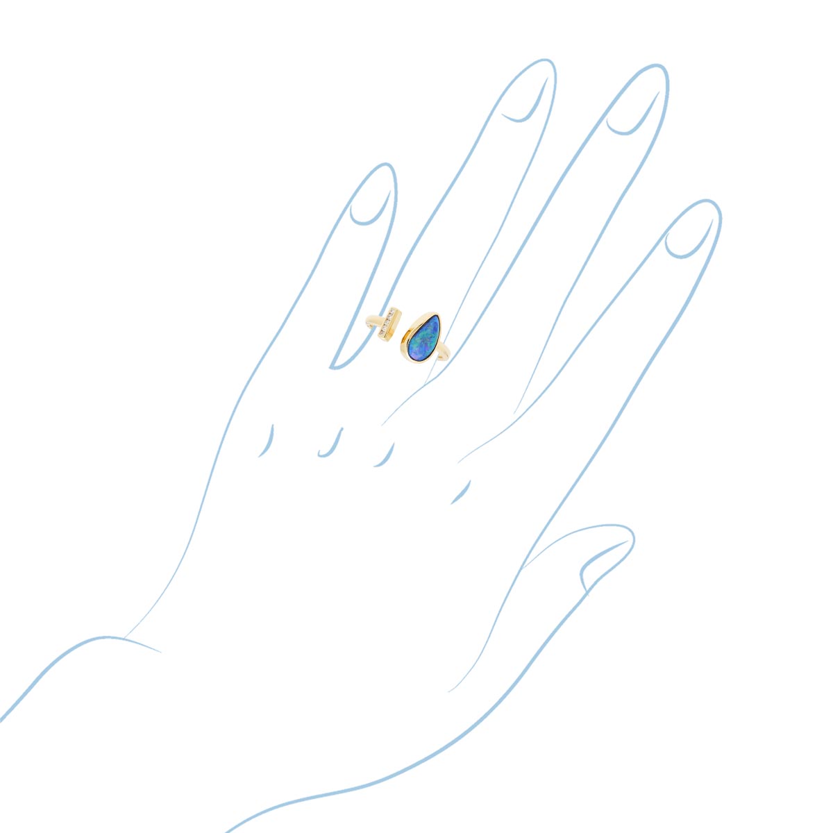 Parlé Black Opal Ring in 14kt Yellow Gold with Diamonds (1/20ct tw)