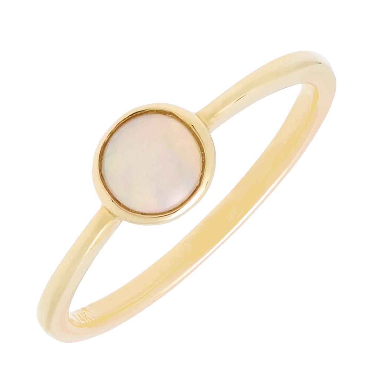 Parlé Australian Opal Bezel Ring in 14kt Yellow Gold
