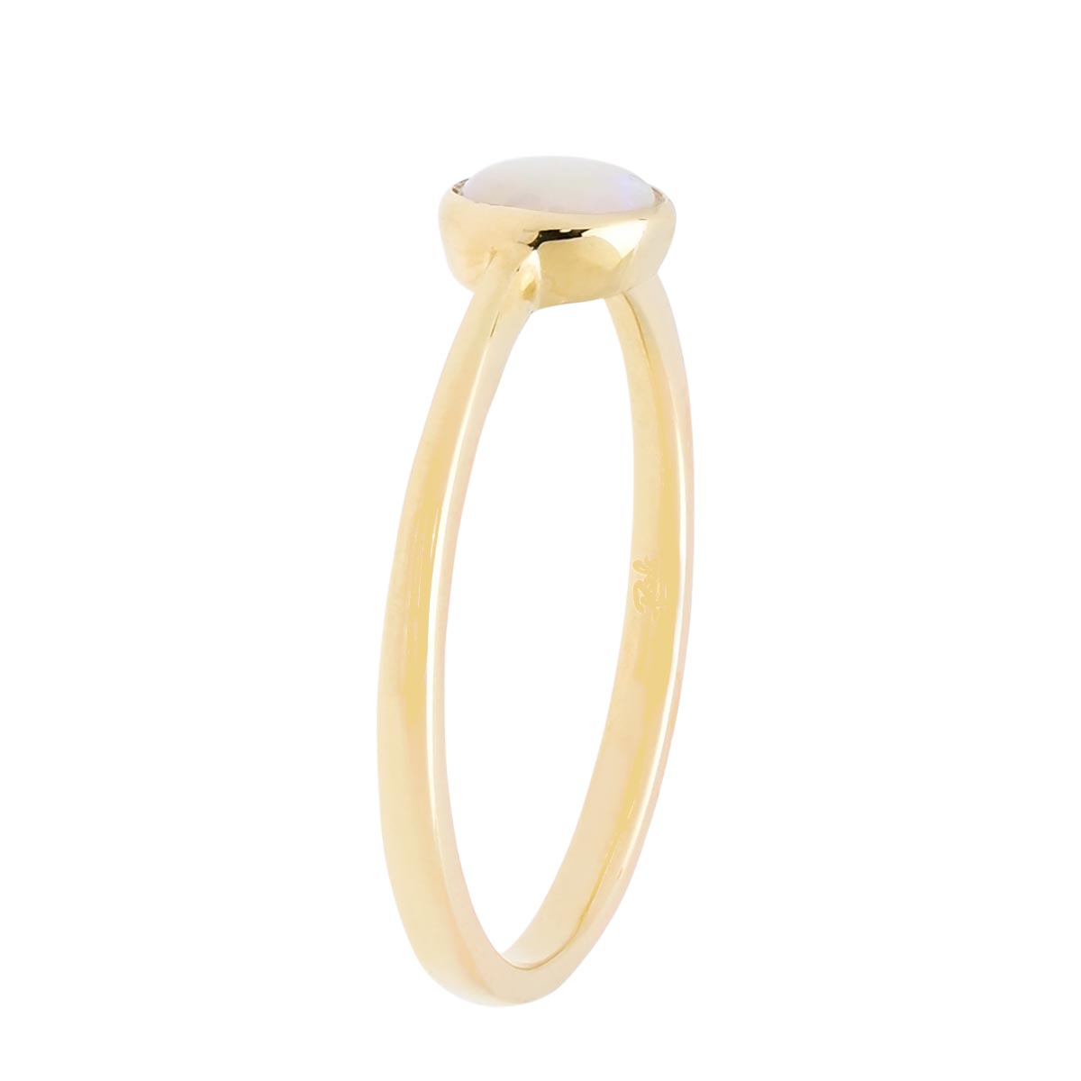 Parlé Australian Opal Bezel Ring in 14kt Yellow Gold