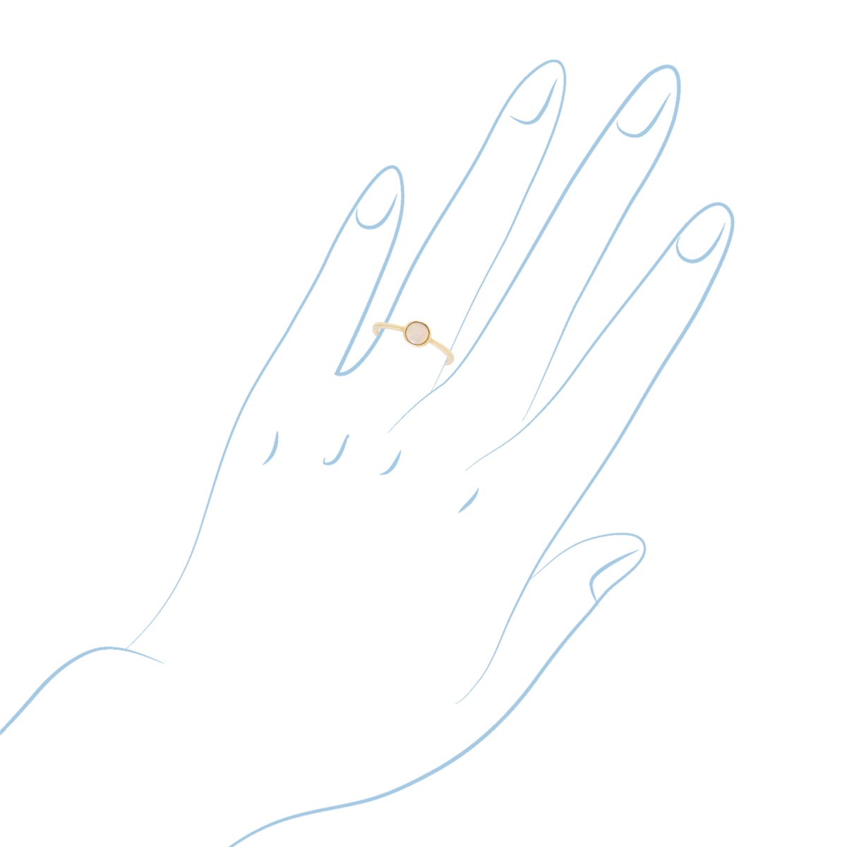 Parlé Australian Opal Bezel Ring in 14kt Yellow Gold