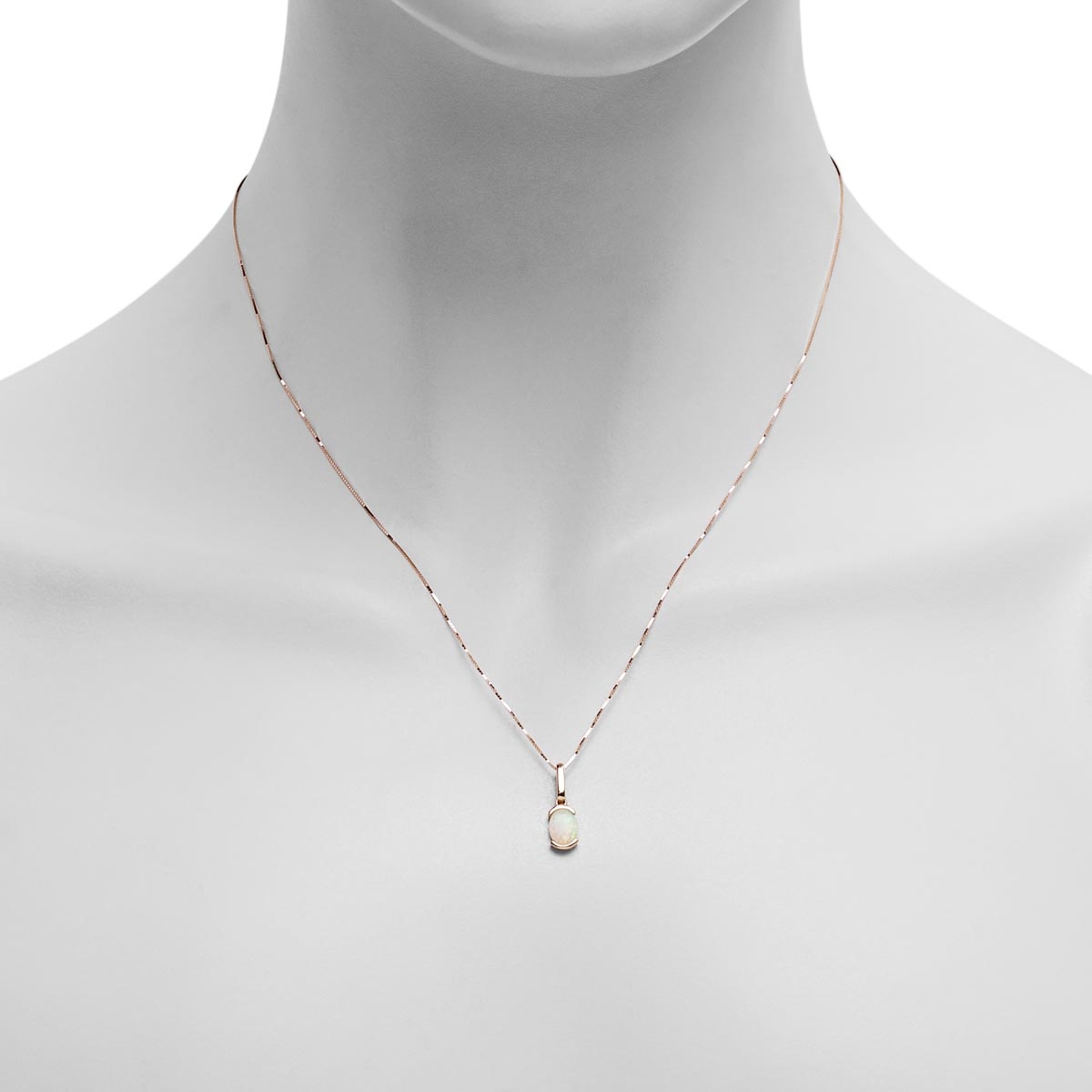 Parlé Oval Australian Opal Bezel Necklace in 14kt Yellow Gold