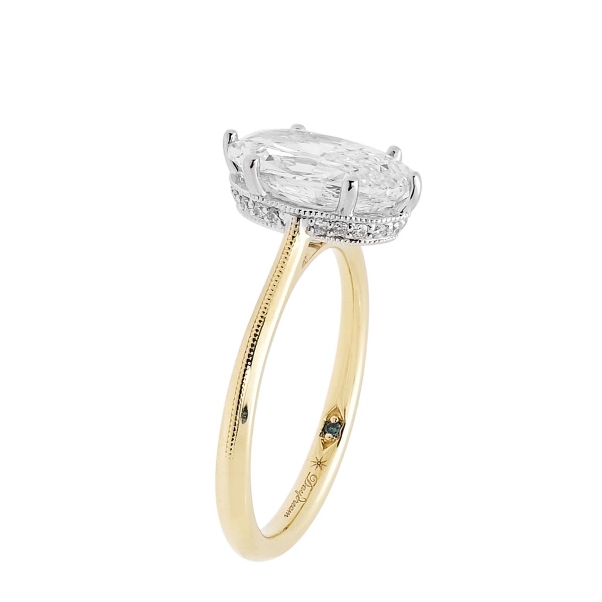 Oval Diamond Engagement Ring with Hidden Halo in 14kt Yellow and White Gold (2 3/8ct tw)