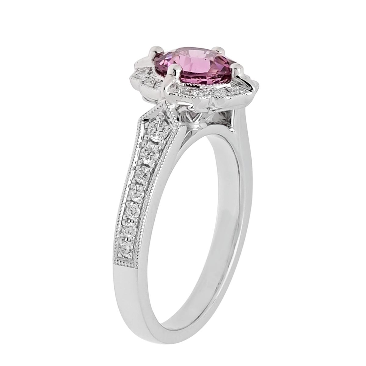 Pink Spinel Ring in 14kt White Gold with Diamonds (1/3ct tw)