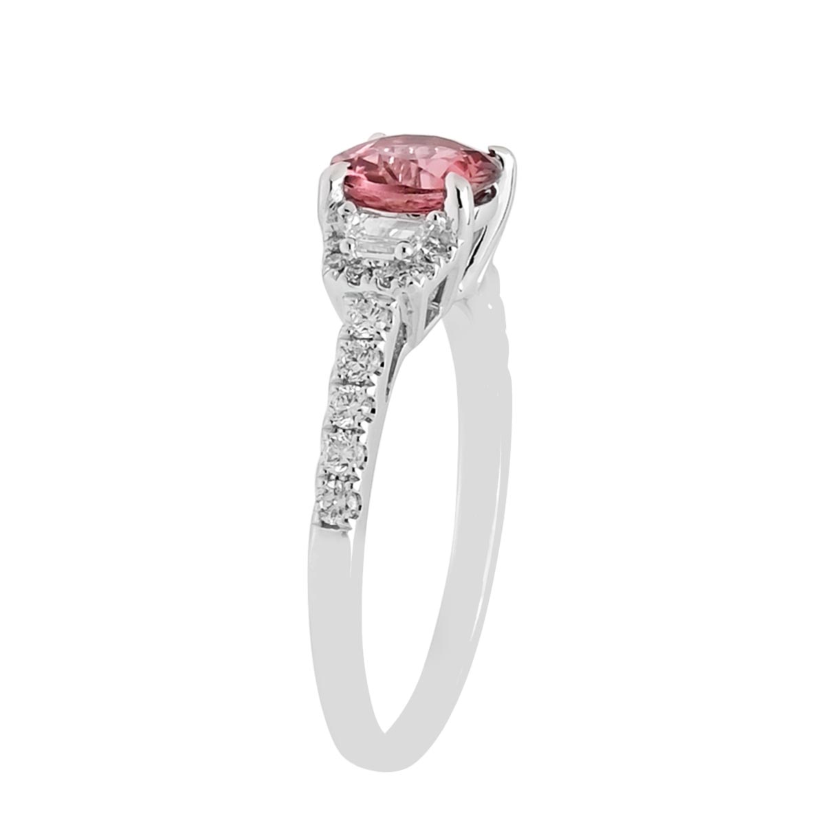Pink Tourmaline Ring in 14kt White Gold with Diamonds (3/8ct tw)
