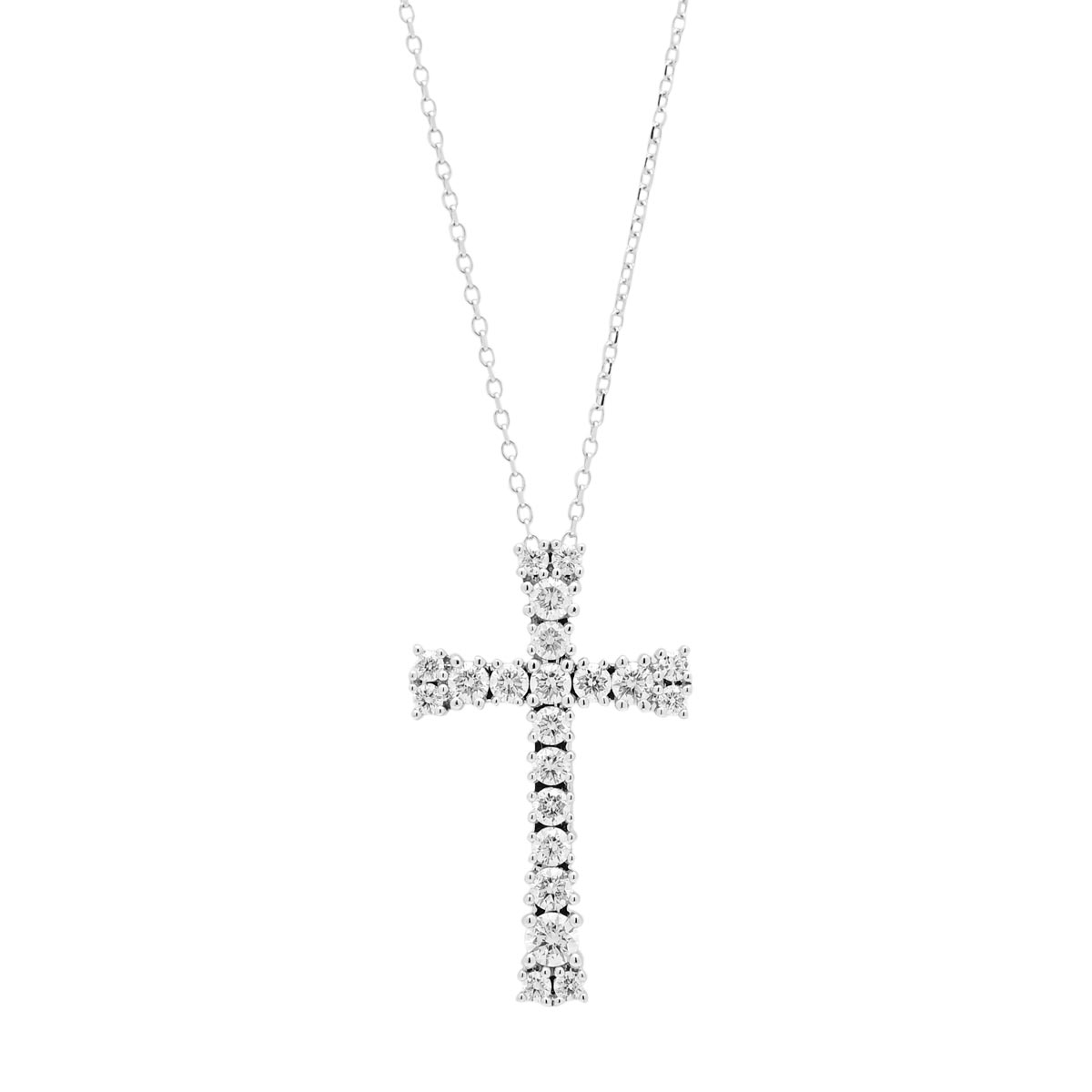 Diamond Cross Necklace in 14kt White Gold (5/8ct tw)