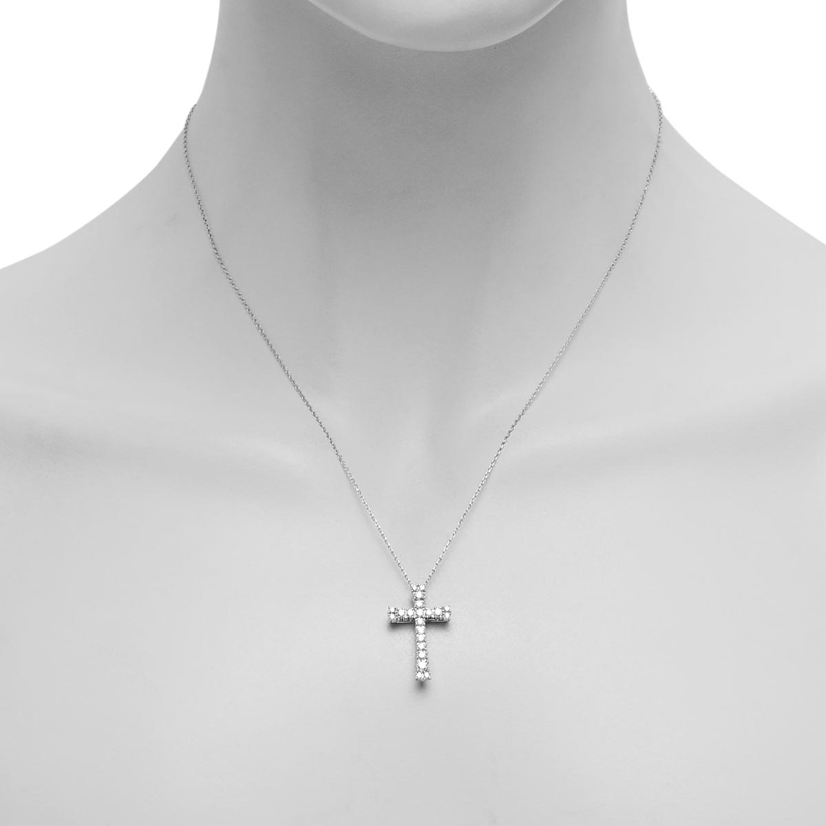 Diamond Cross Necklace in 14kt White Gold (5/8ct tw)