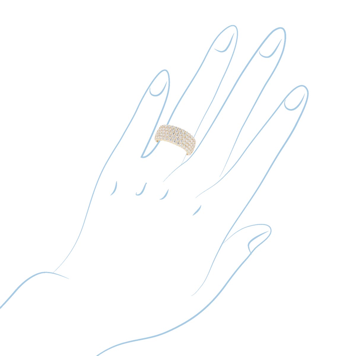 Five Row Diamond Ring in 14kt Yellow Gold (1 3/4ct tw)