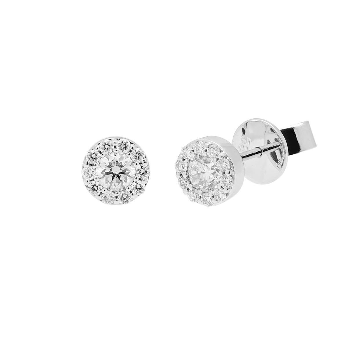 Diamond Halo Stud Earrings in 14kt White Gold (1/2ct tw)
