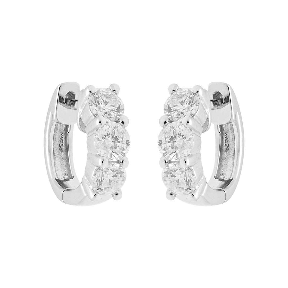 Diamond Huggie Earrings in 14kt White Gold (1 1/2ct tw)