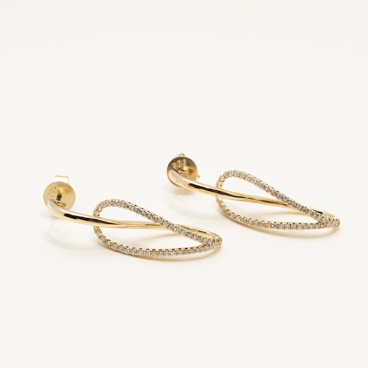 Diamond Twist Knot Earrings in 14kt Yellow Gold (3/8ct tw)