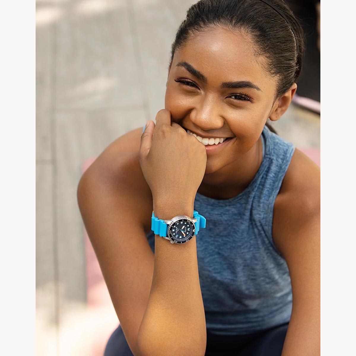 Citizen Promaster Dive Womens Watch with Blue Dial and Blue Polyurethane Strap (eco drive movement)